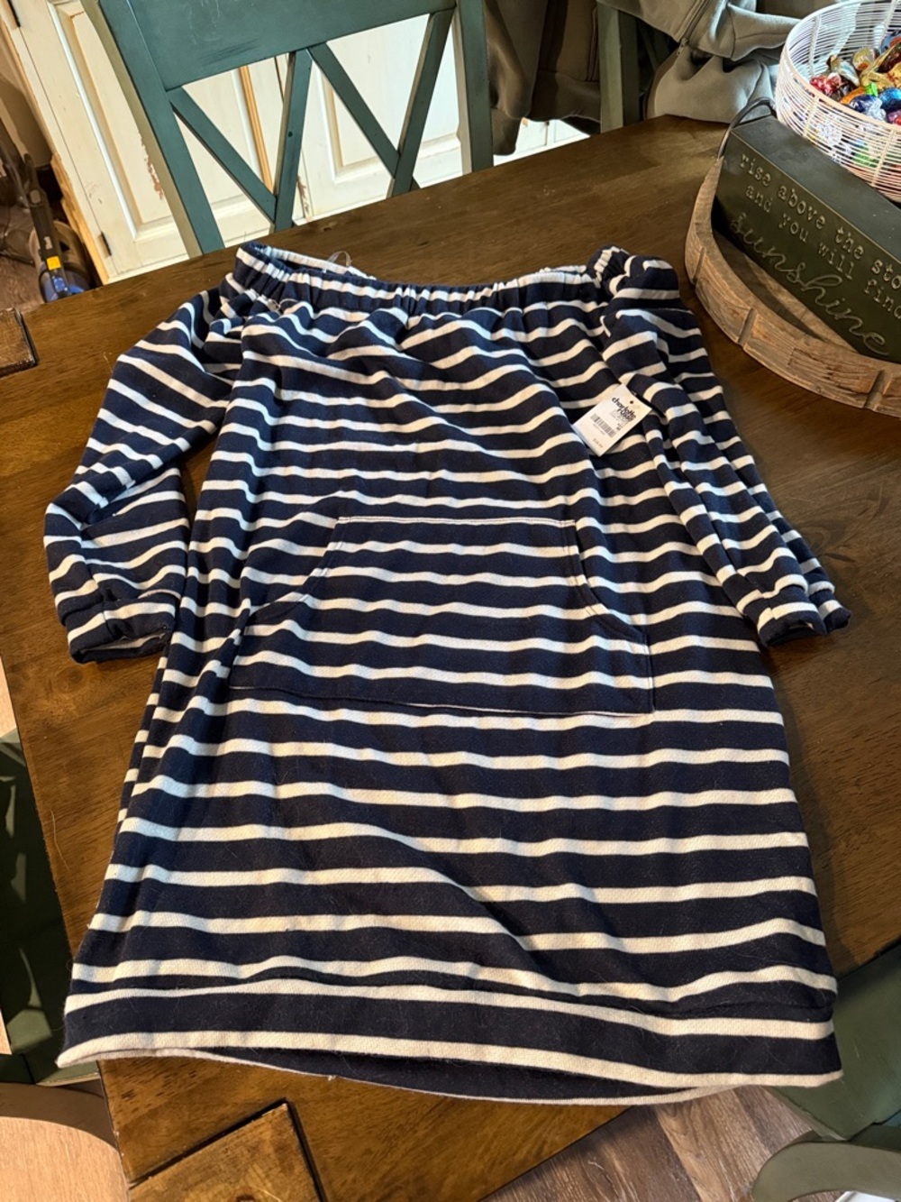 Adorable striped off the shoulder dress